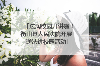 法润校园开讲啦！衡山县人民法院开展 送法进校园活动