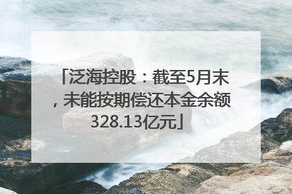 泛海控股：截至5月末，未能按期偿还本金余额328.13亿元