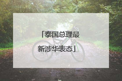 泰国总理最新涉华表态
