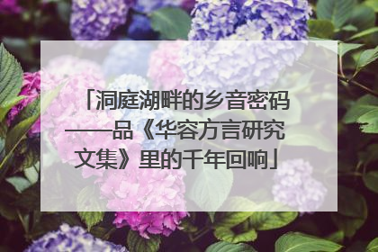 洞庭湖畔的乡音密码——品《华容方言研究文集》里的千年回响