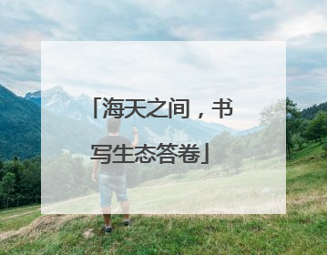 海天之间，书写生态答卷