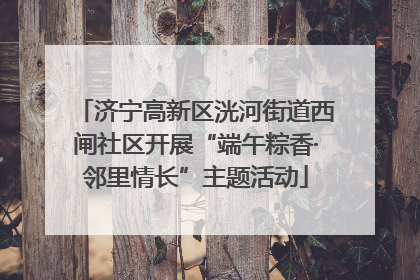 济宁高新区洸河街道西闸社区开展“端午粽香·邻里情长”主题活动