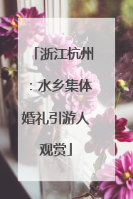 浙江杭州：水乡集体婚礼引游人观赏