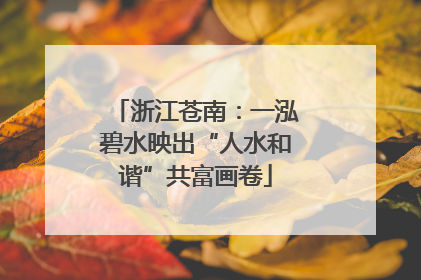 浙江苍南：一泓碧水映出“人水和谐”共富画卷