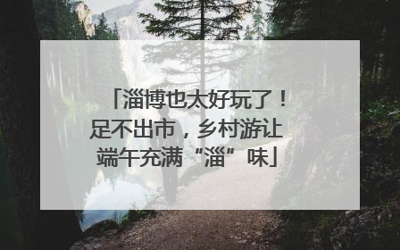 淄博也太好玩了！足不出市，乡村游让端午充满“淄”味