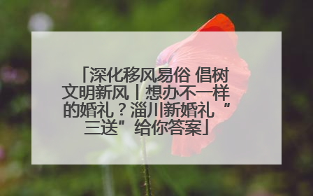 深化移风易俗 倡树文明新风丨想办不一样的婚礼？淄川新婚礼“三送”给你答案