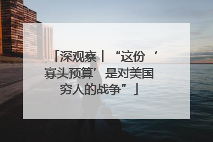 深观察丨“这份‘寡头预算’是对美国穷人的战争”