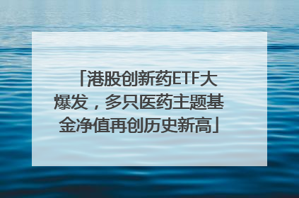 港股创新药ETF大爆发，多只医药主题基金净值再创历史新高