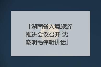 湖南省入境旅游推进会议召开 沈晓明毛伟明讲话