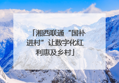 湘西联通“国补进村”让数字化红利惠及乡村