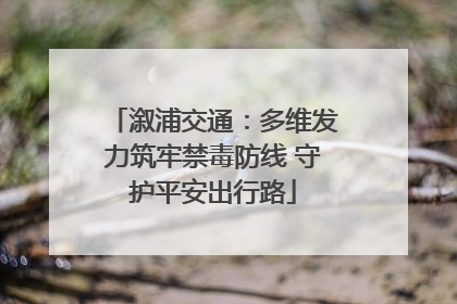 溆浦交通：多维发力筑牢禁毒防线 守护平安出行路