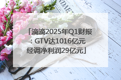滴滴2025年Q1财报：GTV达1016亿元 经调净利润29亿元