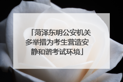 菏泽东明公安机关多举措为考生营造安静和谐考试环境