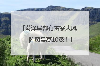 菏泽局部有雷暴大风，阵风最高10级！