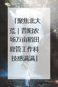 聚焦北大荒｜普阳农场万亩稻田夏管工作科技感满满