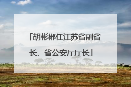 胡彬郴任江苏省副省长、省公安厅厅长