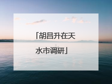 胡昌升在天水市调研