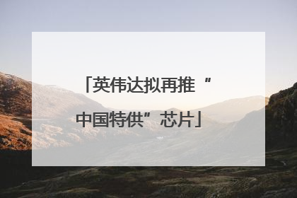 英伟达拟再推“中国特供”芯片