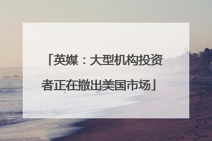 英媒：大型机构投资者正在撤出美国市场