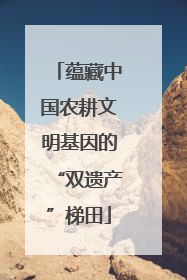 蕴藏中国农耕文明基因的“双遗产”梯田