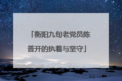 衡阳九旬老党员陈普开的执着与坚守