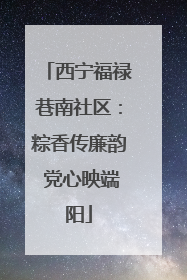 西宁福禄巷南社区：粽香传廉韵 党心映端阳
