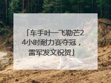 车手叶一飞勒芒24小时耐力赛夺冠，雷军发文祝贺