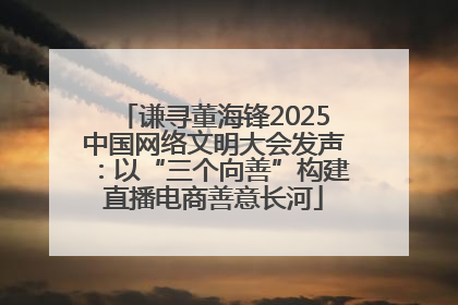谦寻董海锋2025中国网络文明大会发声：以“三个向善”构建直播电商善意长河