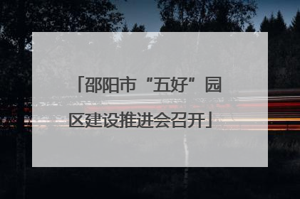 邵阳市“五好”园区建设推进会召开