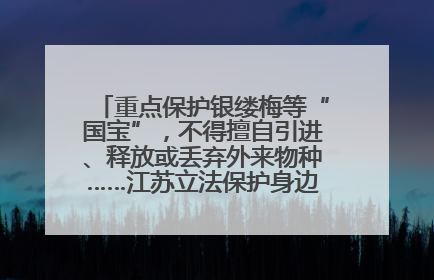 重点保护银缕梅等“国宝”，不得擅自引进、释放或丢弃外来物种……江苏立法保护身边的生物“朋友圈”