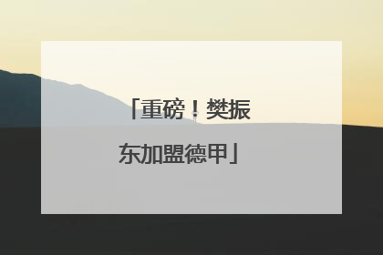 重磅！樊振东加盟德甲