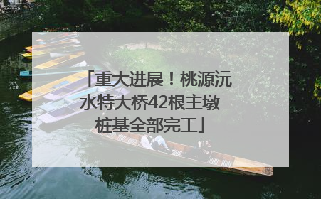 重大进展！桃源沅水特大桥42根主墩桩基全部完工