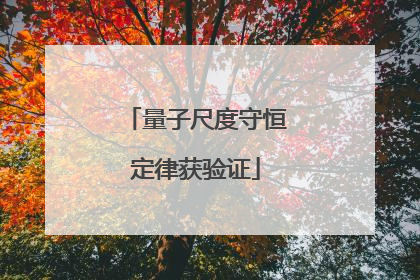 量子尺度守恒定律获验证