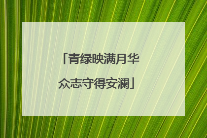 青绿映满月华 众志守得安澜
