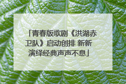 青春版歌剧《洪湖赤卫队》启动创排 新新演绎经典声声不息