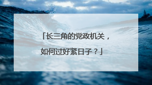 长三角的党政机关，如何过好紧日子？