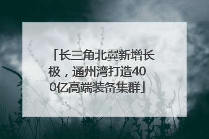 长三角北翼新增长极，通州湾打造400亿高端装备集群