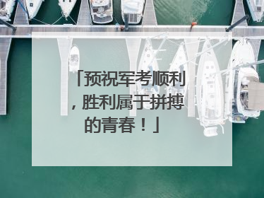 预祝军考顺利，胜利属于拼搏的青春！