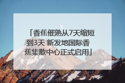 香蕉催熟从7天缩短到3天 新发地国际香蕉集散中心正式启用