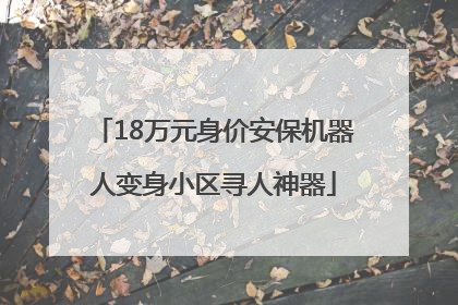 18万元身价安保机器人变身小区寻人神器