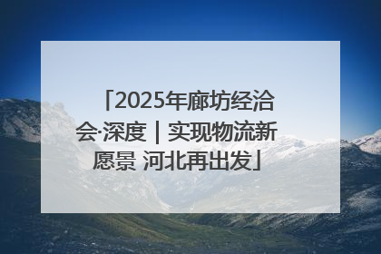 2025年廊坊经洽会·深度｜实现物流新愿景 河北再出发
