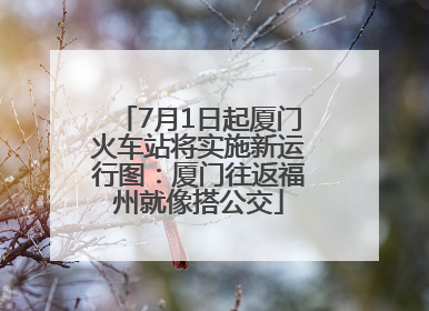 7月1日起厦门火车站将实施新运行图：厦门往返福州就像搭公交